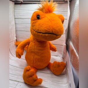 Jellycat Cruz Crested Newt Bright Orange Plush Retired 13”